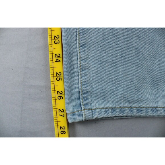 Manfinity Blue Denim Overalls White Lettering Mens XL Painted Graphic Light Wash - Picture 9 of 16